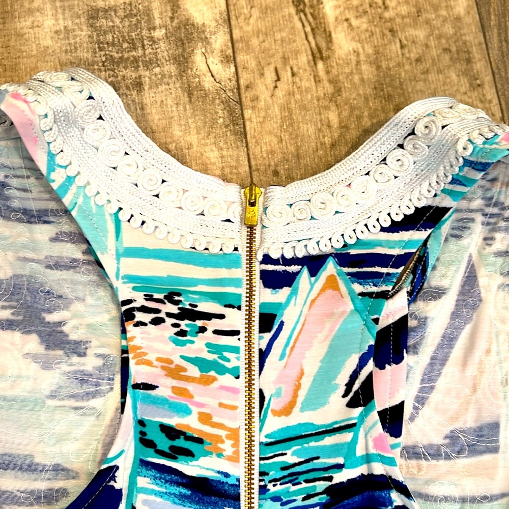 NWT $218 Lilly Pulitzer Carlotta Sailboat Shift Dress Size 00 - Picture 12 of 12